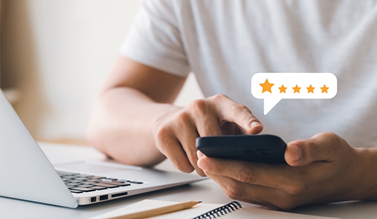 Leaving five star review on phone